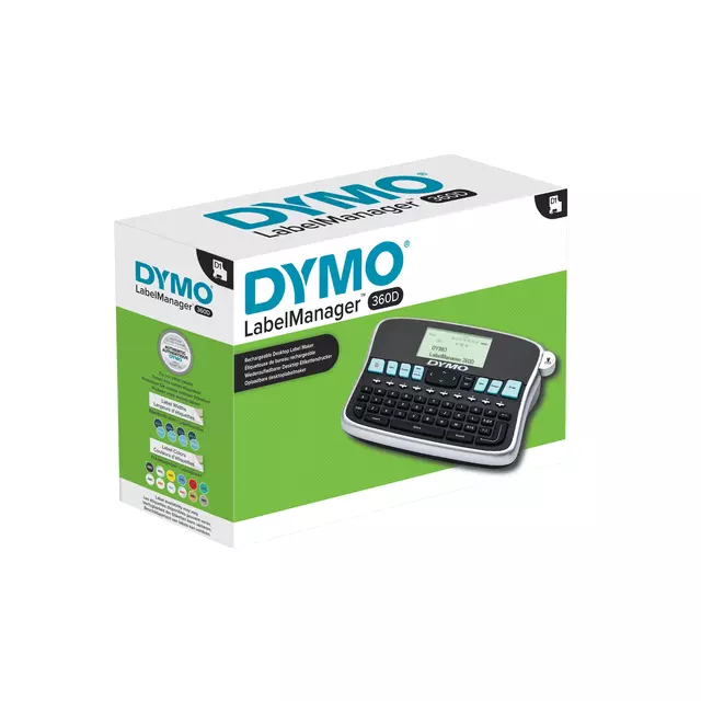 Een Labelprinter Dymo LabelManager 360D draagbaar qwerty 19mm zwart koop je bij Van Leeuwen Boeken- en kantoorartikelen