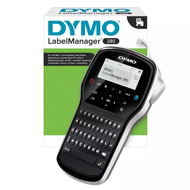 Een Labelprinter Dymo LabelManager 280 draagbaar azerty 12mm zwart koop je bij KantoorProfi België BV