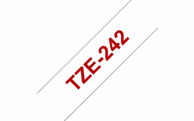 Een Labeltape Brother P-touch TZE-242 18mm rood op wit koop je bij Van Hoye Kantoor BV