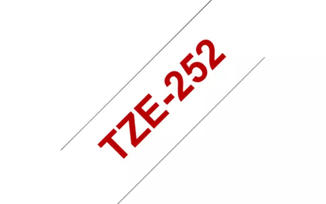 Een Labeltape Brother P-touch TZE-252 24mm rood op wit koop je bij Van Hoye Kantoor BV