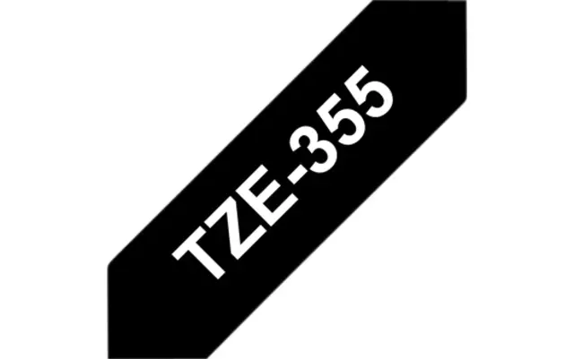 Een Labeltape Brother P-touch TZE-355 24mm wit op zwart koop je bij Van Hoye Kantoor BV