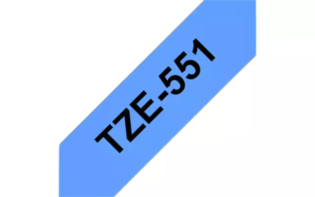 Een Labeltape Brother P-touch TZE-551 24mm zwart op blauw koop je bij Van Hoye Kantoor BV