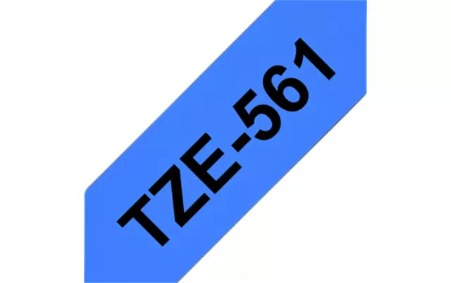 Een Labeltape Brother P-touch TZE-561 36mm zwart op blauw koop je bij Van Hoye Kantoor BV