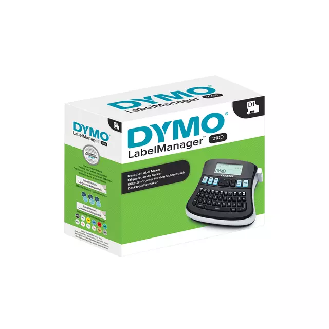 Een Labelprinter Dymo LabelManager 210D+ draagbaar azerty 12mm zwart koop je bij Van Leeuwen Boeken- en kantoorartikelen