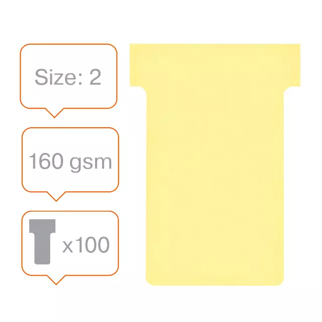 Een Planbord T-kaart Nobo nr 2 48mm geel koop je bij KantoorProfi België BV