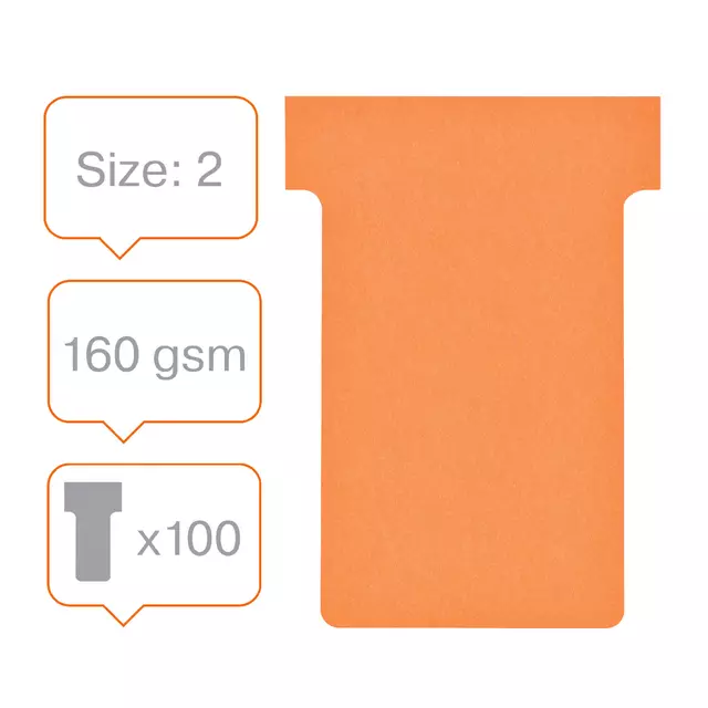 Een Planbord T-kaart Nobo nr 2 48mm oranje koop je bij KantoorProfi België BV