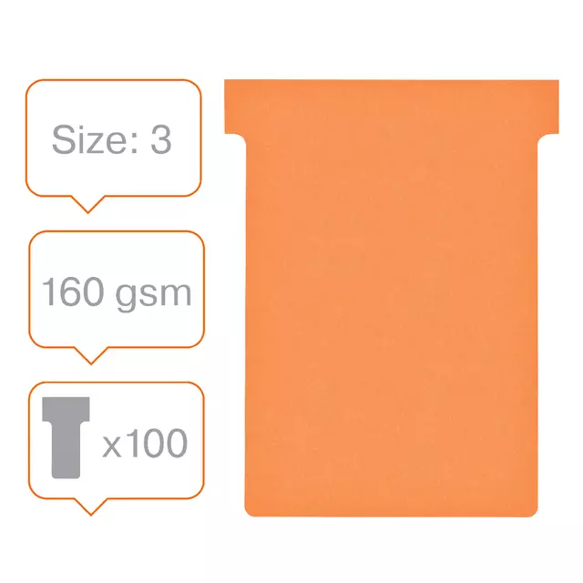 Een Planbord T-kaart Nobo nr 3 80mm oranje koop je bij Van Leeuwen Boeken- en kantoorartikelen