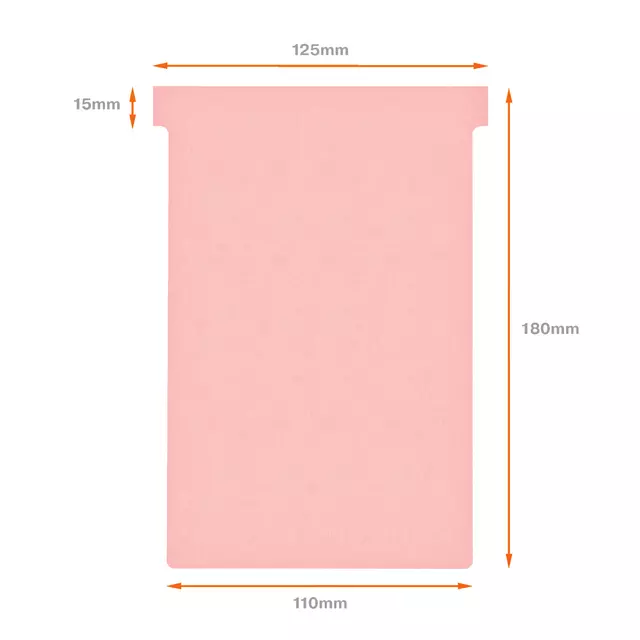 Een Planbord T-kaart Nobo nr 4 112mm roze koop je bij Van Leeuwen Boeken- en kantoorartikelen