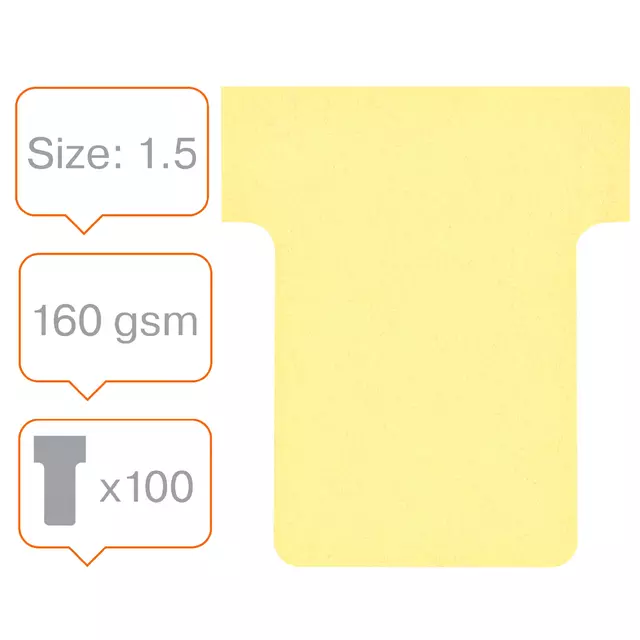 Een Planbord T-kaart Nobo nr 1.5 36mm geel koop je bij Van Leeuwen Boeken- en kantoorartikelen