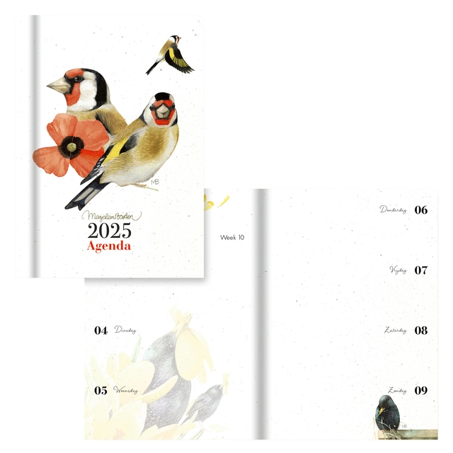 Een Agenda 2025 Hallmark Marjolein Bastin 79x110mm 7dagen/2pagina's vogels koop je bij Van Hoye Kantoor BV