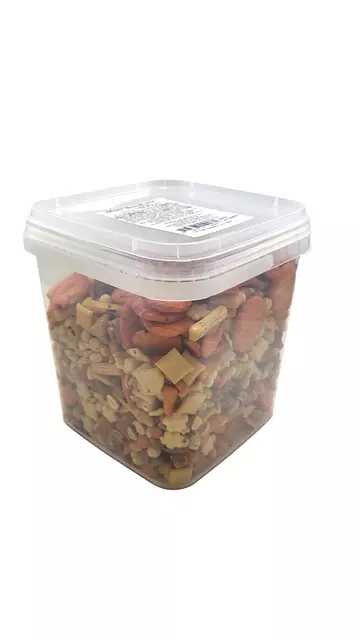 Een Borrelnootjes Delinuts mix bak 1800 gram koop je bij Van Hoye Kantoor BV