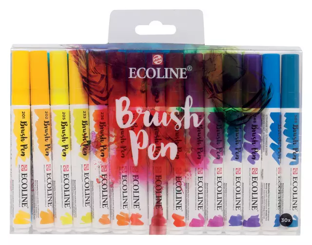 Een Brushpen Talens Art Creation Ecoline assorti etui à 30stuks koop je bij Van Hoye Kantoor BV