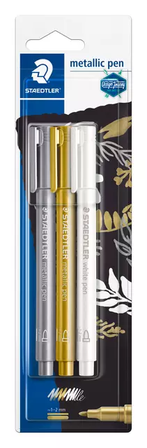 Een Gelpen Staedtler metallic blister à 3 kleuren koop je bij Van Hoye Kantoor BV