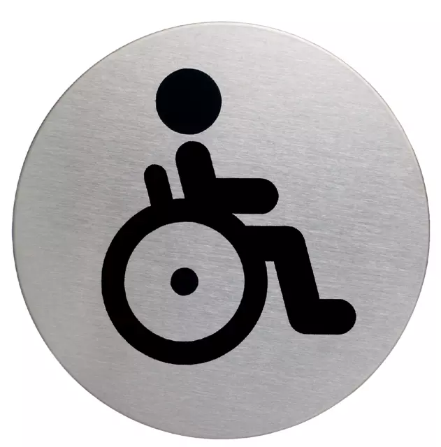 Een Infobord pictogram Durable 4906 wc invalide rond 83mm koop je bij Van Hoye Kantoor BV