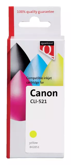 Een Inktcartridge Quantore alternatief tbv Canon CLI-521 geel+chip koop je bij Van Hoye Kantoor BV