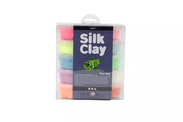 Een Pâte à modeler Silk Clay Base 2 10x 40g couleurs Fluo koop je bij Van Hoye Kantoor BV