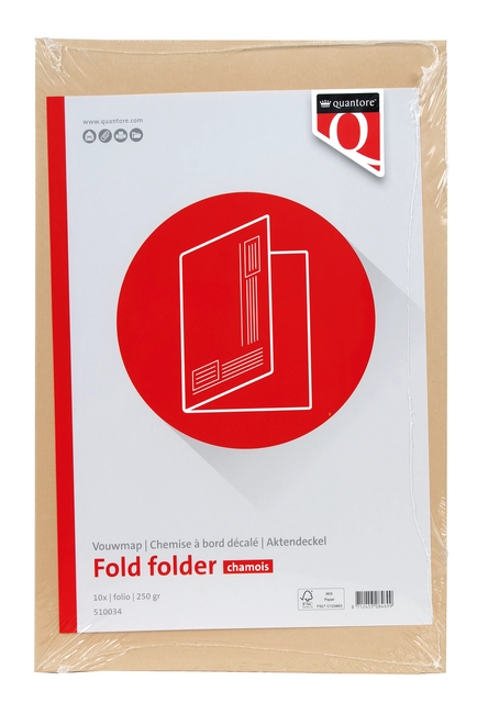 Buy your Vouwmap Quantore Folio ongelijke zijde 250gr beige at QuickOffice BV