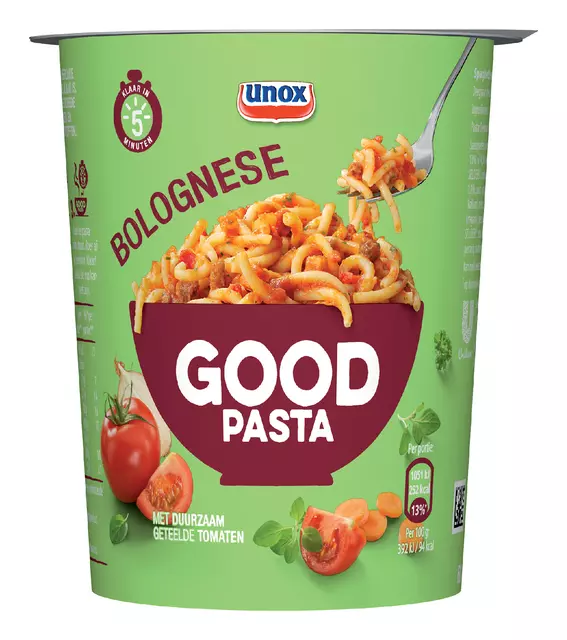 Een Good Pasta Unox spaghetti bolognese cup koop je bij EconOffice