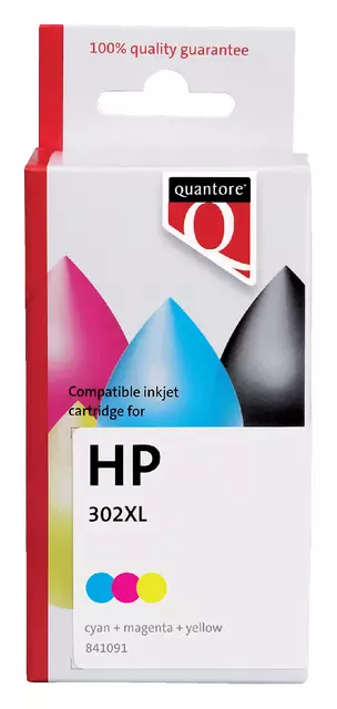 Een Inktcartridge Quantore alternatief tbv HP F6U67AE 302XL kleur koop je bij Van Hoye Kantoor BV