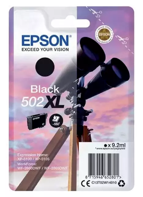 Een Inktcartridge Epson 502XL T02W1 zwart koop je bij KantoorProfi België BV