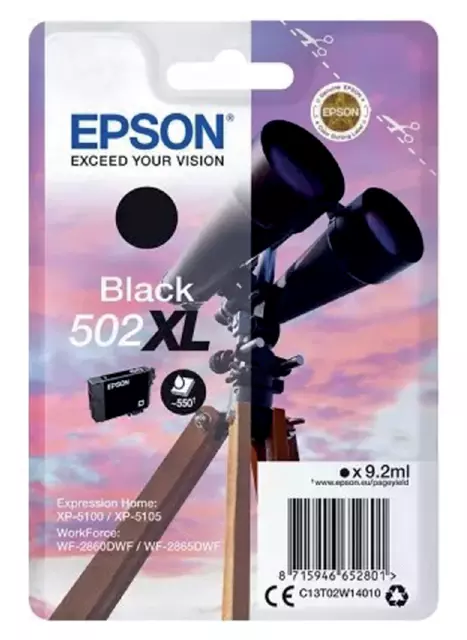 Een Inktcartridge Epson 502XL T02W1 zwart koop je bij QuickOffice BV