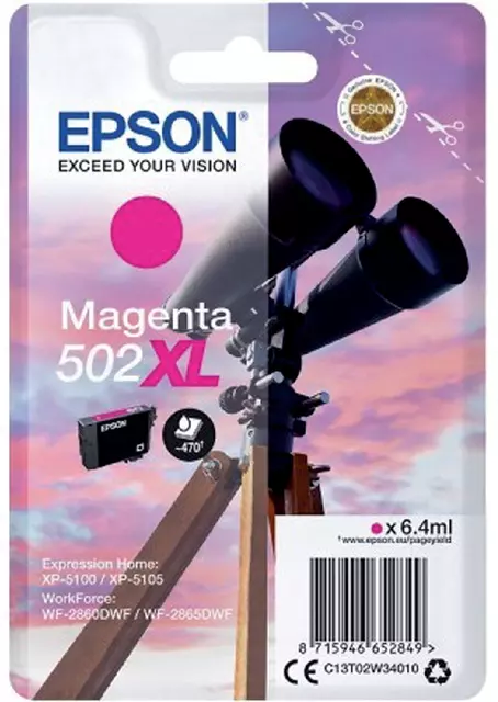 Een Inktcartridge Epson 502XL T02W3 rood koop je bij EconOffice