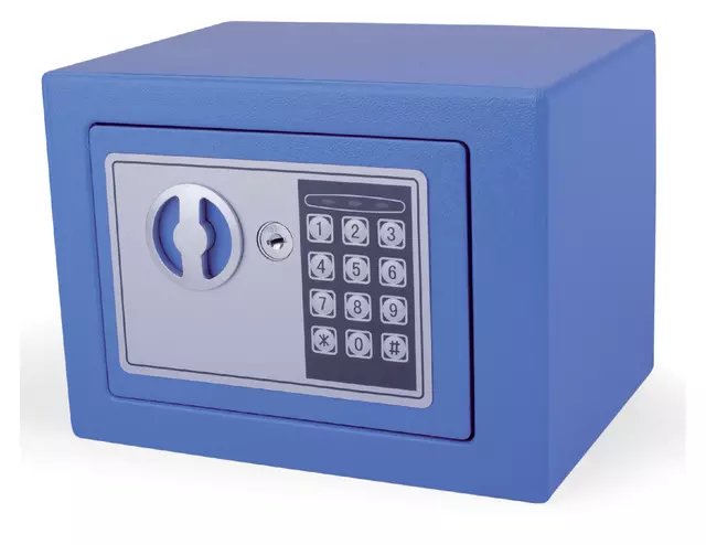 Een Kluis Pavo mini elektronisch 230x170x170mm blauw koop je bij KantoorProfi België BV