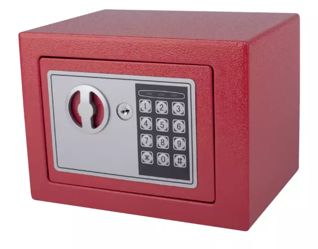 Een Kluis Pavo mini elektronisch 230x170x170mm rood koop je bij Kantoorvakhandel van der Heijde