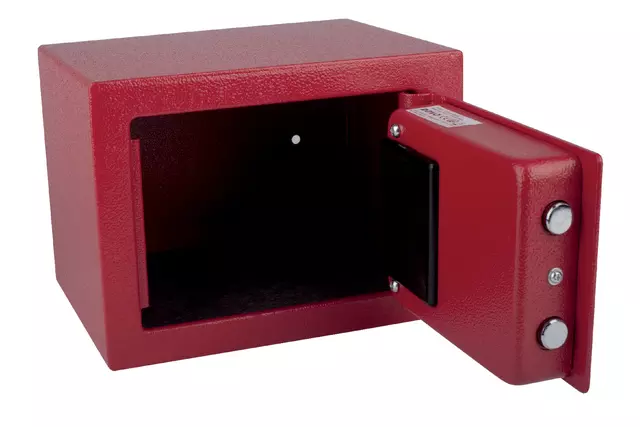 Een Kluis Pavo mini elektronisch 230x170x170mm rood koop je bij Kantoorvakhandel van der Heijde