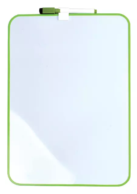 Een Whiteboard Desq 24x34cm + marker groen profiel koop je bij KantoorProfi België BV