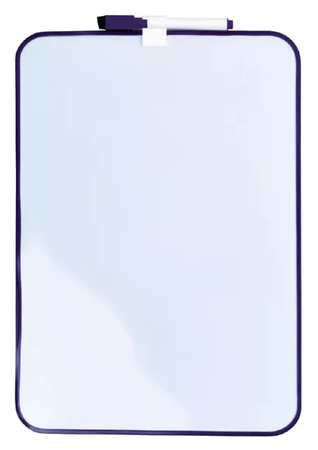 Een Whiteboard Desq 24x34cm + marker paars profiel koop je bij EconOffice
