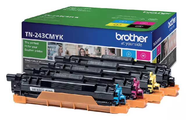 Een Toner Brother TN-243 zwart + 3 kleuren koop je bij Van Leeuwen Boeken- en kantoorartikelen