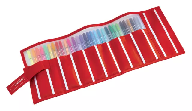 Een Fineliner STABILO pen 68/30 rollerset rood assorti set à 30 stuks koop je bij NiceSupplies.nl