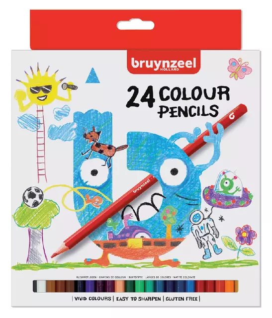 Een Kleurpotloden Bruynzeel Kids blister à 24 stuks assorti koop je bij EconOffice