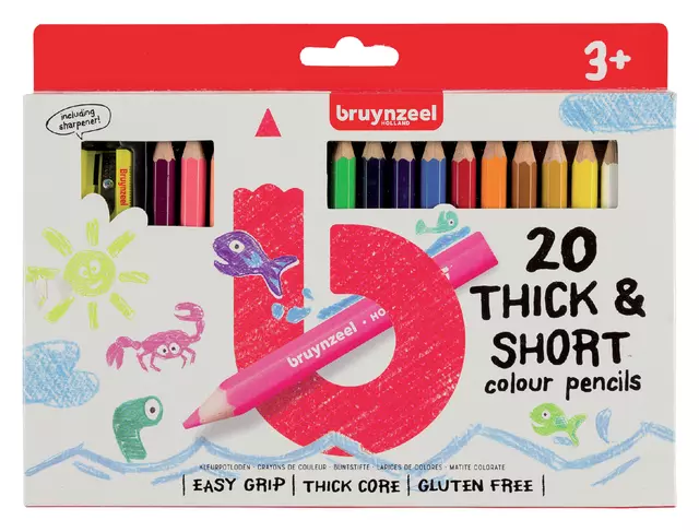 Een Kleurpotloden Bruynzeel Kids Kortjakje blister à 20 stuks assorti koop je bij L&N Partners voor Partners B.V.