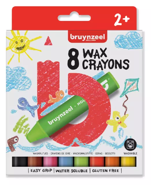 Een Waskrijt Bruynzeel Kids set à 8 stuks assorti koop je bij NiceSupplies.nl