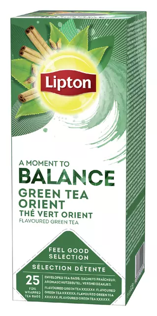 Een Thee Lipton Balance green tea orient 25x1.5gr koop je bij Totaal Kantoor Goeree