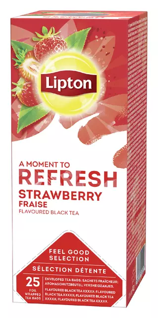Een Thee Lipton Refresh strawberry 25x1.5gr koop je bij EconOffice