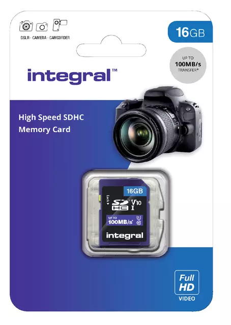 Een Geheugenkaart Integral SDHC V10 16GB koop je bij KantoorProfi België BV