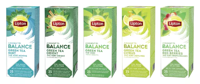 Een Thee Lipton Balance green tea mint 25x1.5gr koop je bij KantoorProfi België BV