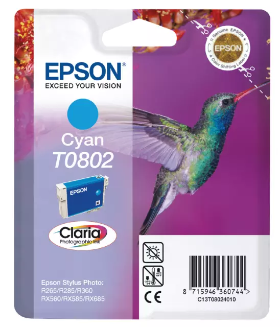 Een Inktcartridge Epson T0802 blauw koop je bij Tonerinktshop