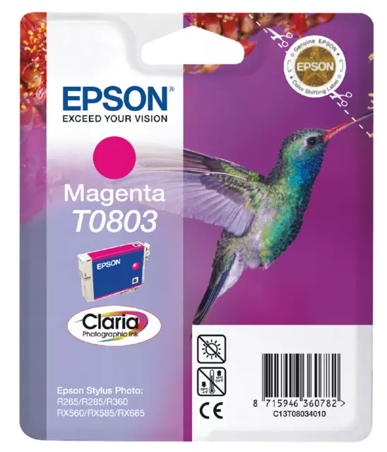 Een Inktcartridge Epson T0803 rood koop je bij Alles voor uw kantoor