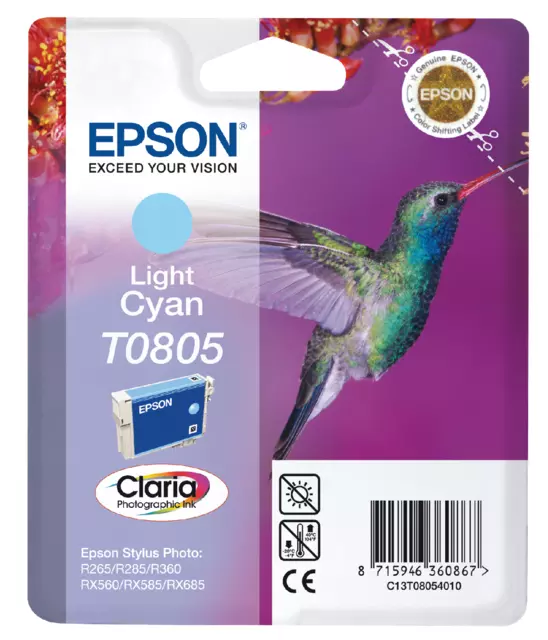 Buy your Inktcartridge Epson T0805 lichtblauw at QuickOffice BV