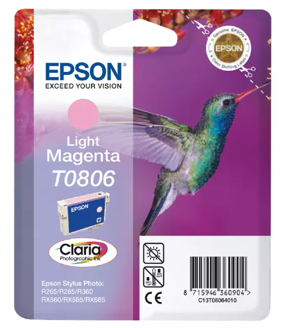 Een Inktcartridge Epson T0806 lichtrood koop je bij Tonerinktshop