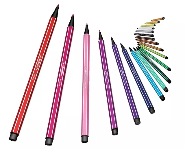 Een Viltstift STABILO Pen 68/46 medium zwart koop je bij EconOffice