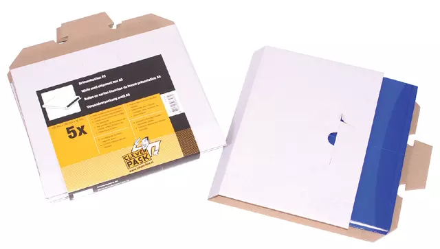 Een Brievenbusbox CleverPack A5 230x160x26mm karton wit pak à 5 stuks koop je bij EconOffice