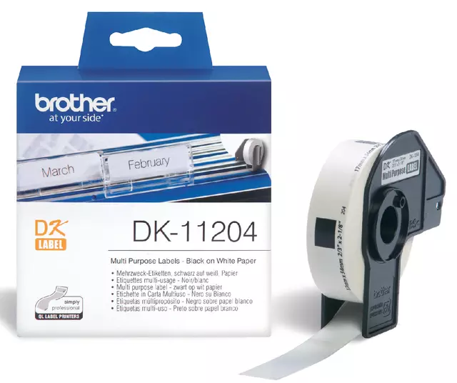 Een Etiket Brother DK-11204 17x54mm 400stuks koop je bij Kantoorvakhandel van der Heijde