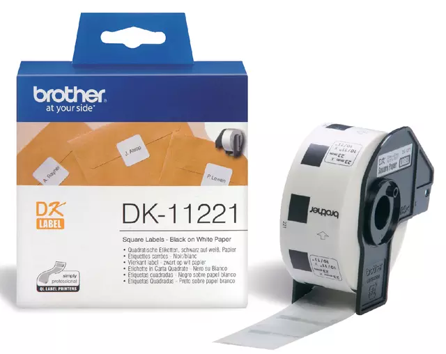 Een Etiket Brother DK-11221 23x23Mm 1000stuks koop je bij EconOffice