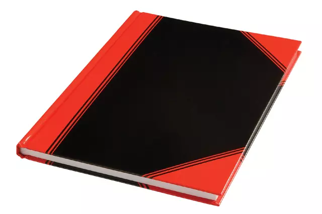 Een Notitieboek zwart/rood A4 lijn 70gr 96vel koop je bij EconOffice