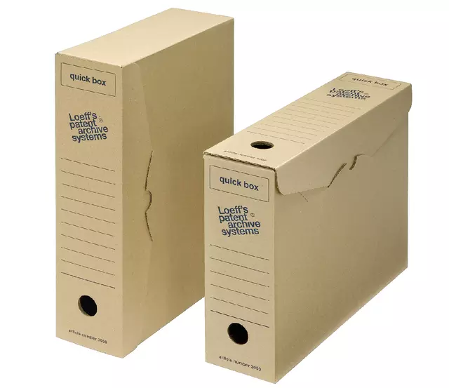 Een Archiefdoos Loeff Quick Box 3000 A4 335x240x80mm koop je bij KantoorProfi België BV